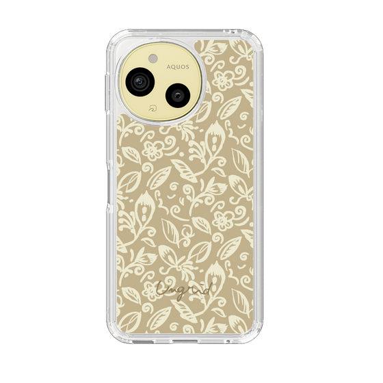 Slim Protection Case［ Ungrid - FlowerPrint - Beige ］