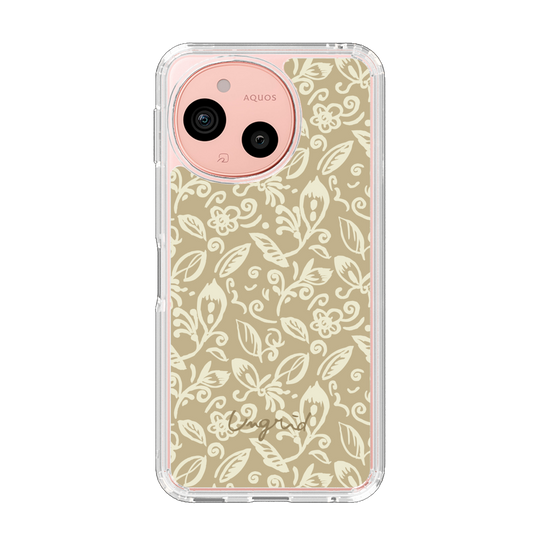 Slim Protection Case［ Ungrid - FlowerPrint - Beige ］