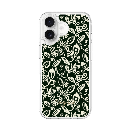 Slim Protection Case［ Ungrid - FlowerPrint - Black ］