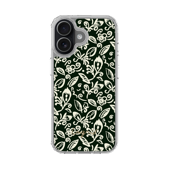 Slim Protection Case［ Ungrid - FlowerPrint - Black ］