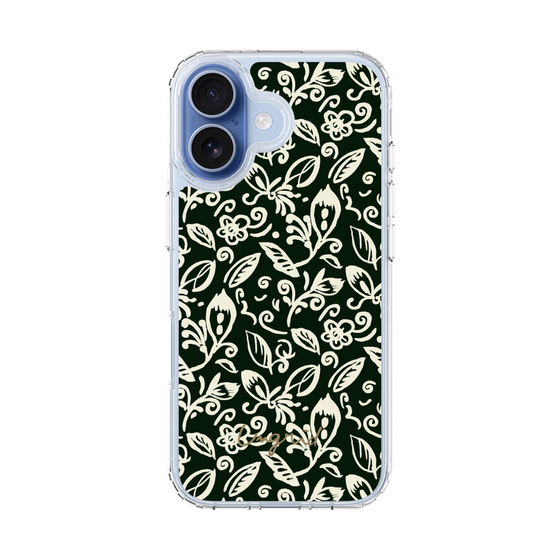 Slim Protection Case［ Ungrid - FlowerPrint - Black ］