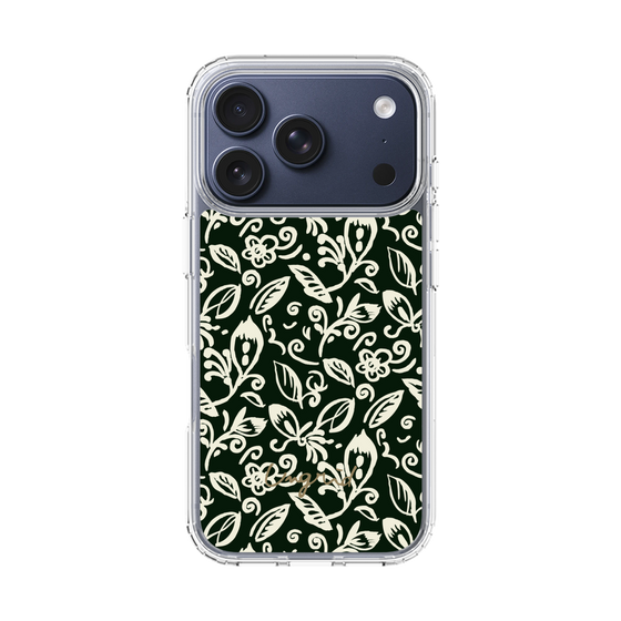 Slim Protection Case［ Ungrid - FlowerPrint - Black ］