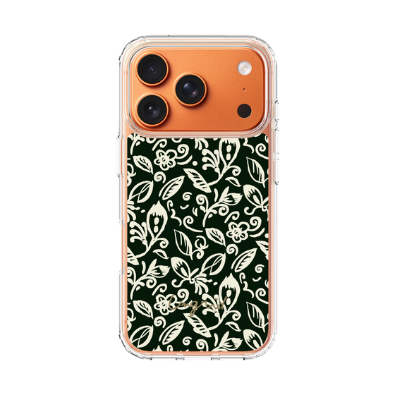 Slim Protection Case［ Ungrid - FlowerPrint - Black ］