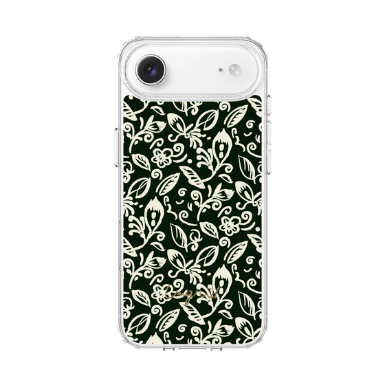 Slim Protection Case［ Ungrid - FlowerPrint - Black ］