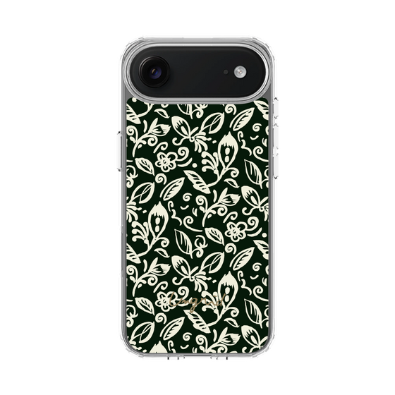 Slim Protection Case［ Ungrid - FlowerPrint - Black ］