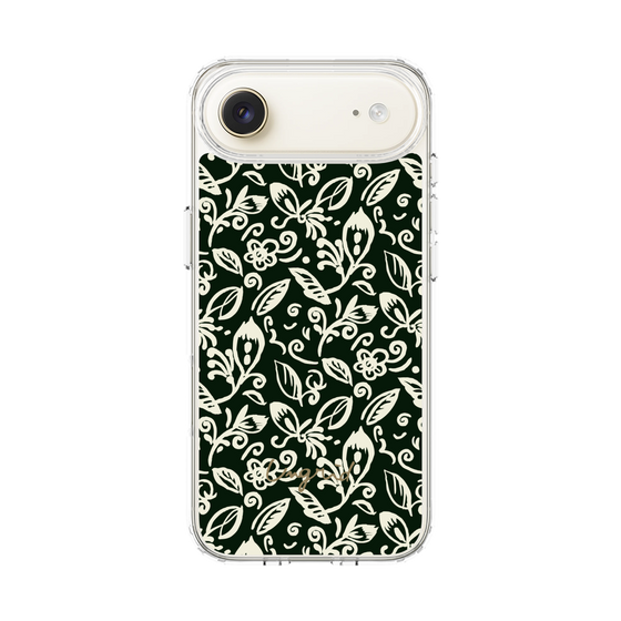 Slim Protection Case［ Ungrid - FlowerPrint - Black ］