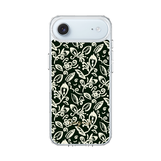 Slim Protection Case［ Ungrid - FlowerPrint - Black ］