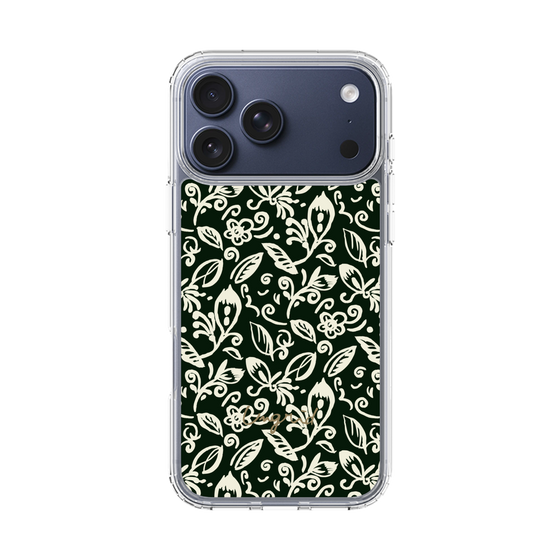 Slim Protection Case［ Ungrid - FlowerPrint - Black ］
