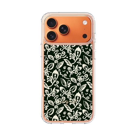 Slim Protection Case［ Ungrid - FlowerPrint - Black ］