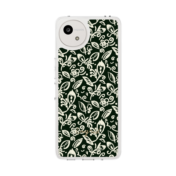 Slim Protection Case［ Ungrid - FlowerPrint - Black ］