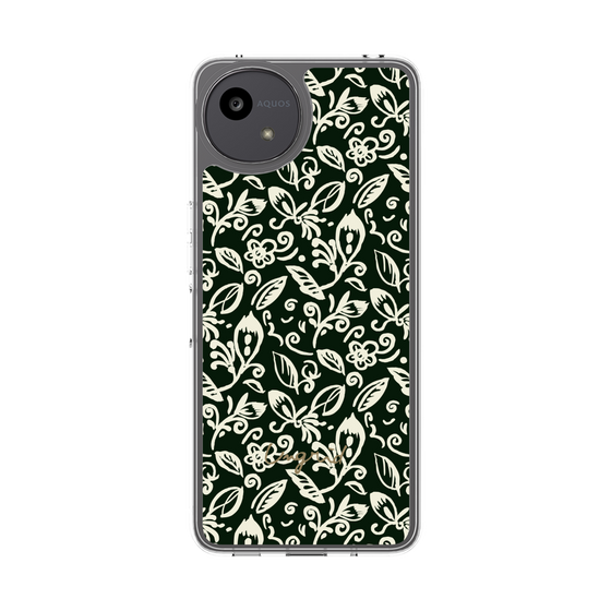 Slim Protection Case［ Ungrid - FlowerPrint - Black ］