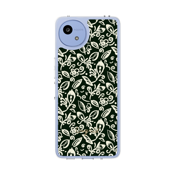 Slim Protection Case［ Ungrid - FlowerPrint - Black ］