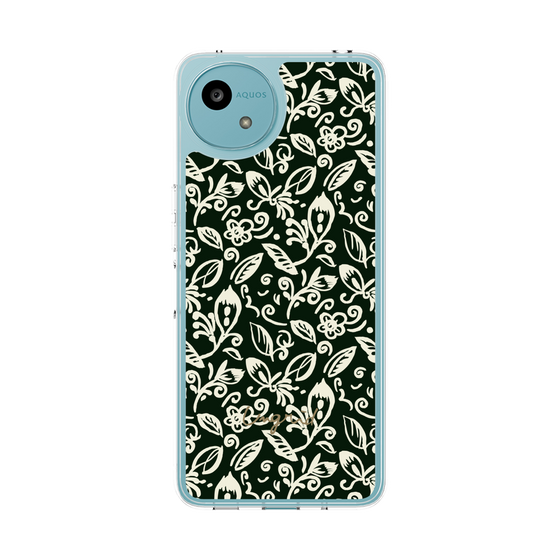 Slim Protection Case［ Ungrid - FlowerPrint - Black ］