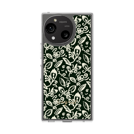 Slim Protection Case［ Ungrid - FlowerPrint - Black ］