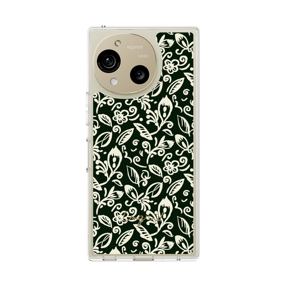 Slim Protection Case［ Ungrid - FlowerPrint - Black ］