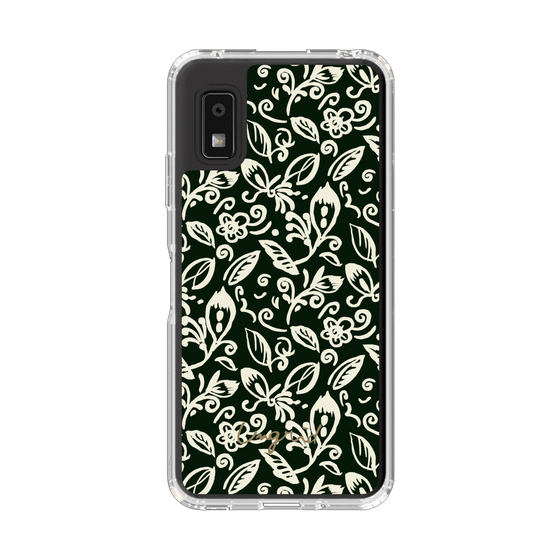 Slim Protection Case［ Ungrid - FlowerPrint - Black ］
