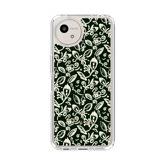 Slim Protection Case［ Ungrid - FlowerPrint - Black ］