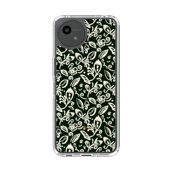 Slim Protection Case［ Ungrid - FlowerPrint - Black ］