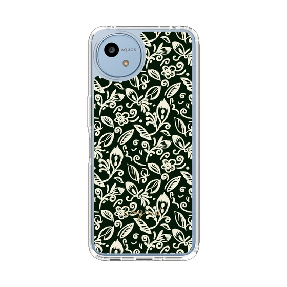 Slim Protection Case［ Ungrid - FlowerPrint - Black ］