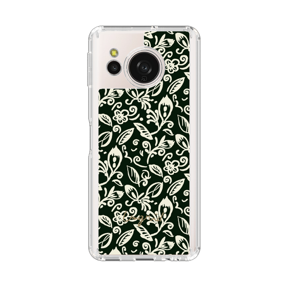 Slim Protection Case［ Ungrid - FlowerPrint - Black ］