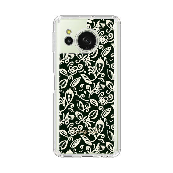 Slim Protection Case［ Ungrid - FlowerPrint - Black ］