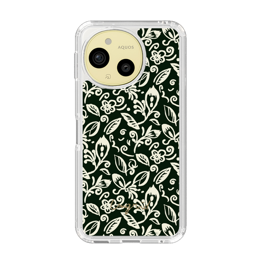 Slim Protection Case［ Ungrid - FlowerPrint - Black ］