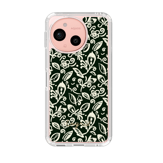 Slim Protection Case［ Ungrid - FlowerPrint - Black ］