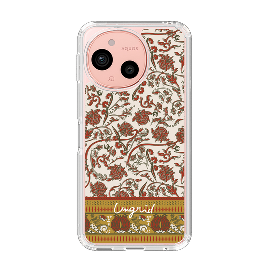Slim Protection Case［ Ungrid - VintageFlower - Red ］
