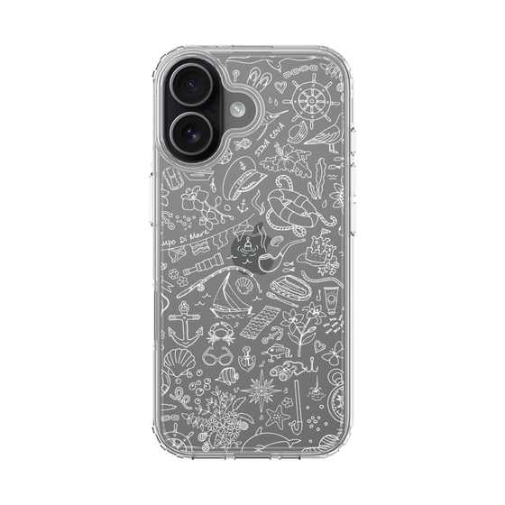 Slim Protection Case［ SINA COVA - Marine Line Art - White ］