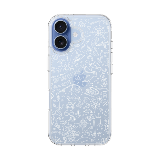 Slim Protection Case［ SINA COVA - Marine Line Art - White ］