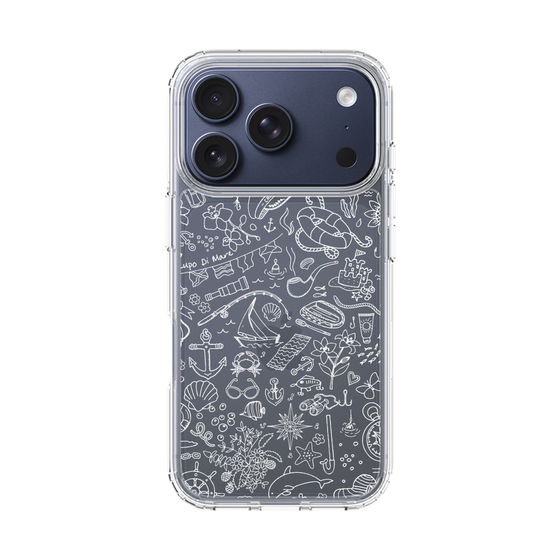 Slim Protection Case［ SINA COVA - Marine Line Art - White ］