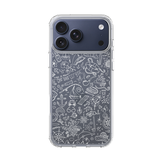 Slim Protection Case［ SINA COVA - Marine Line Art - White ］