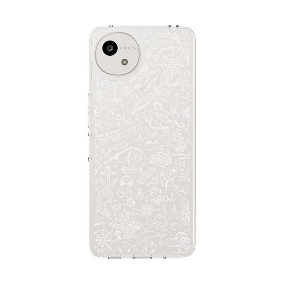 Slim Protection Case［ SINA COVA - Marine Line Art - White ］