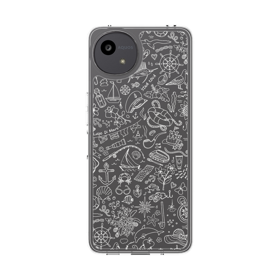 Slim Protection Case［ SINA COVA - Marine Line Art - White ］