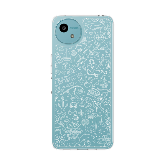 Slim Protection Case［ SINA COVA - Marine Line Art - White ］
