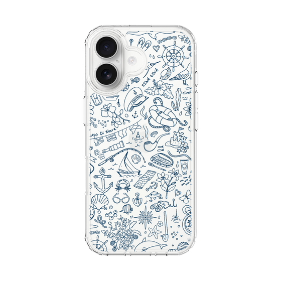 Slim Protection Case［ SINA COVA - Marine Line Art - Navy ］