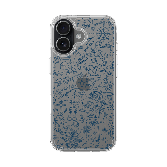 Slim Protection Case［ SINA COVA - Marine Line Art - Navy ］