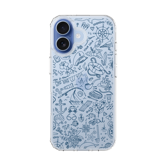 Slim Protection Case［ SINA COVA - Marine Line Art - Navy ］