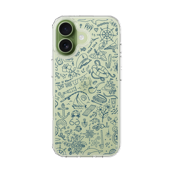 Slim Protection Case［ SINA COVA - Marine Line Art - Navy ］