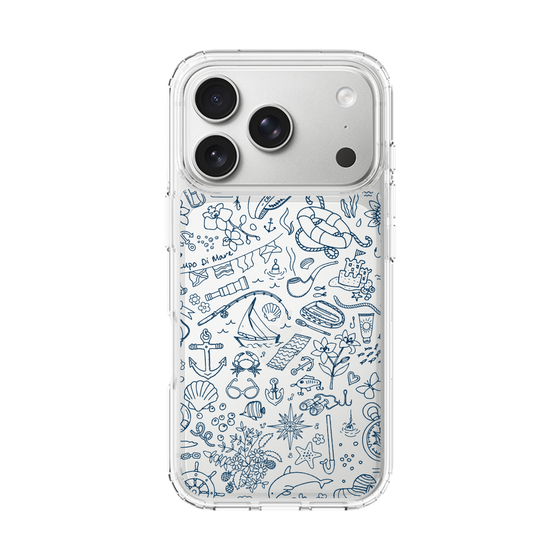 Slim Protection Case［ SINA COVA - Marine Line Art - Navy ］