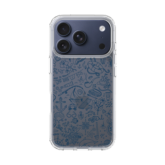 Slim Protection Case［ SINA COVA - Marine Line Art - Navy ］