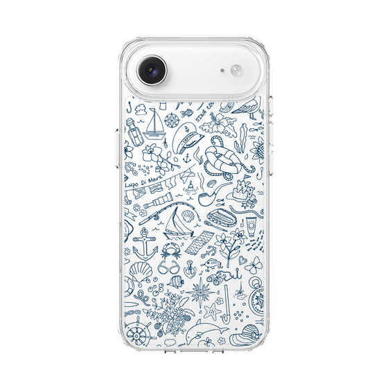 Slim Protection Case［ SINA COVA - Marine Line Art - Navy ］