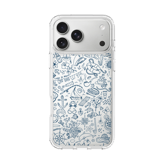 Slim Protection Case［ SINA COVA - Marine Line Art - Navy ］
