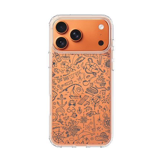 Slim Protection Case［ SINA COVA - Marine Line Art - Navy ］