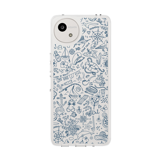 Slim Protection Case［ SINA COVA - Marine Line Art - Navy ］
