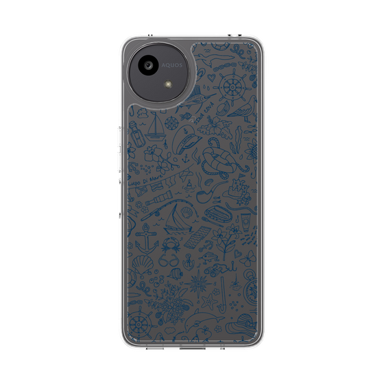 Slim Protection Case［ SINA COVA - Marine Line Art - Navy ］