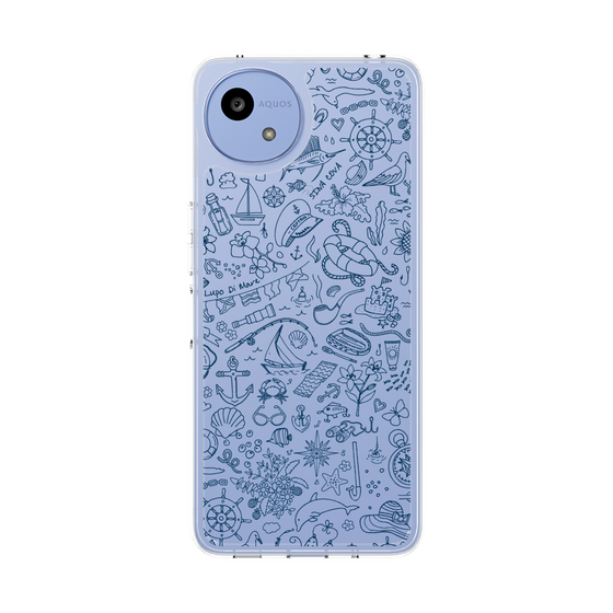 Slim Protection Case［ SINA COVA - Marine Line Art - Navy ］