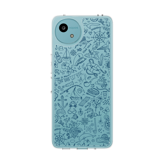 Slim Protection Case［ SINA COVA - Marine Line Art - Navy ］
