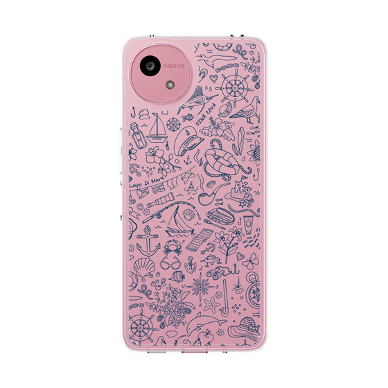 Slim Protection Case［ SINA COVA - Marine Line Art - Navy ］
