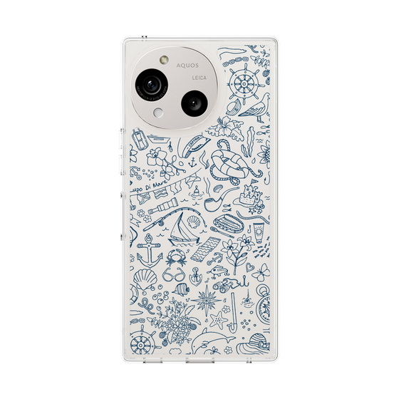 Slim Protection Case［ SINA COVA - Marine Line Art - Navy ］
